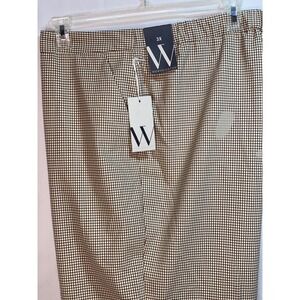 Worthington‎ Women's Wide Legged Pants Size 3X New Tan Check MSRP $54 RN 93677
